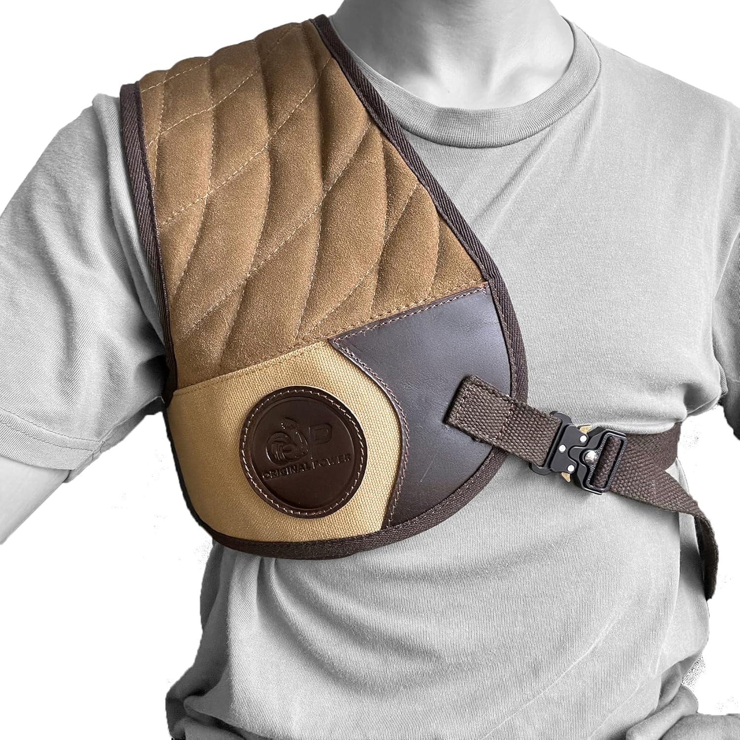 Chaleco protector de cuero para rifle de escopeta, chaleco acolchado reductor de retroceso, protector de campo con correas ajustables