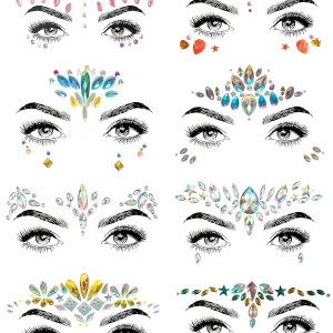 SHINEYES – Adhesivos de gemas para la cara de sirena con purpurina, diamantes de imitación para festival, joyas, cristales para la cara, ojos y SHINEYES – Adhesivos de gemas para la cara de sirena con purpurina, diamantes de imitación para festival, joyas, cristales para la cara, ojos y