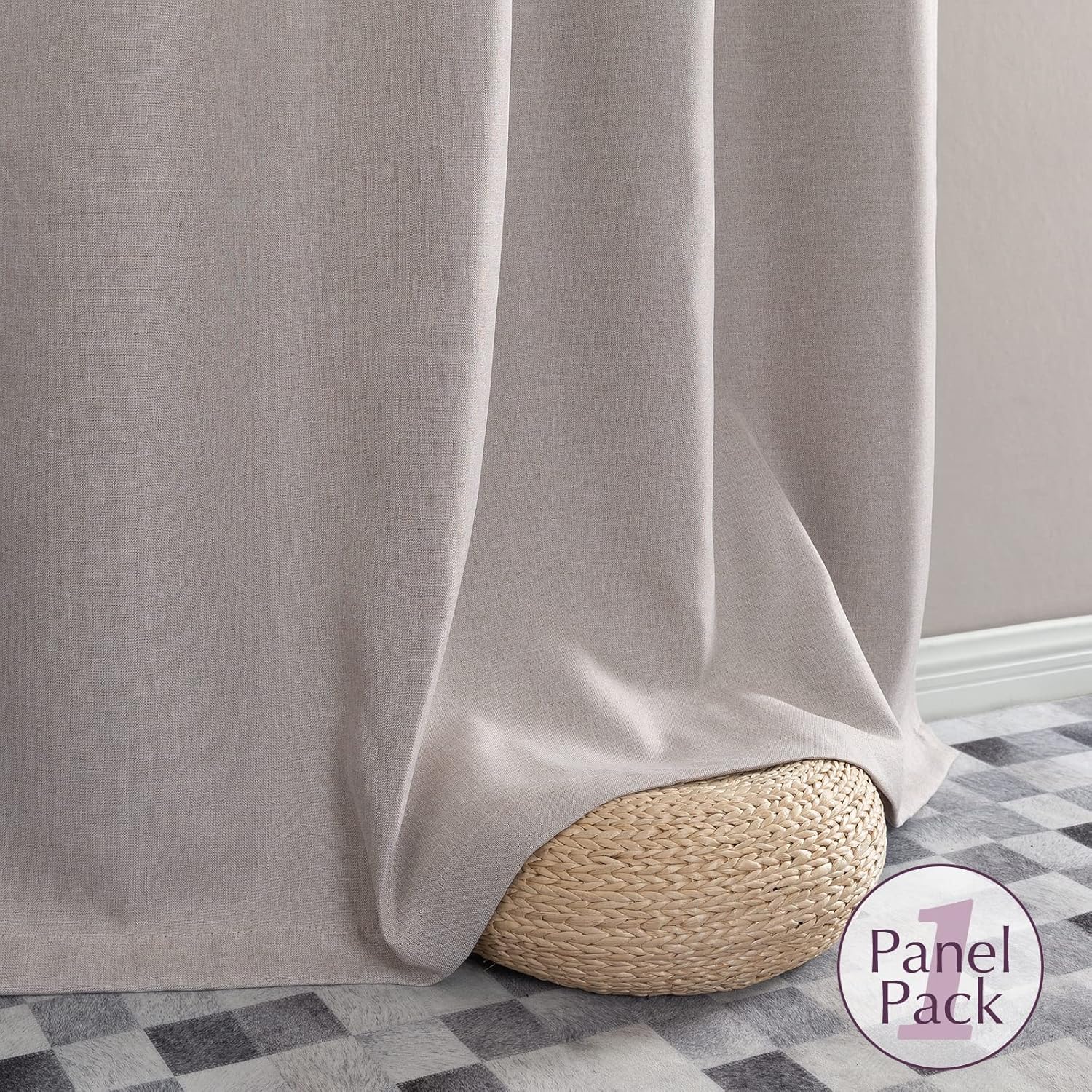 jinchan – Cortina oscurecedora con textura de lino, de 72pulgadas de largo, con aislamiento térmico y ojales, para sala de estar y dormitorio,