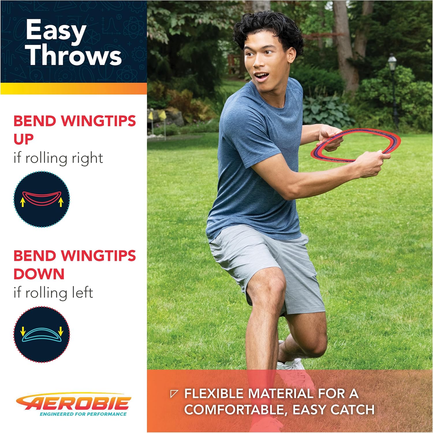 Aerobie Pro Blade – Anillo de tiro ligero para niños, para jugar al golf de disco, juegos en el patio trasero y más, juegos al aire libre para