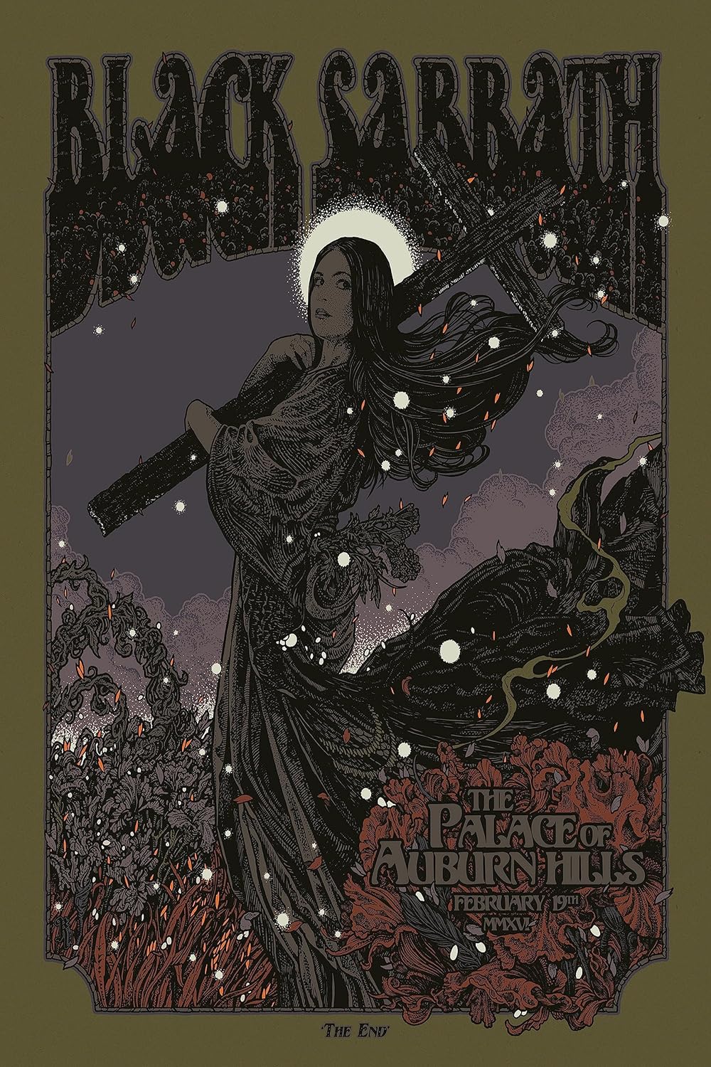 Uozylo Póster de banda negra Sabbath 2016, pósteres de banda de concierto, lienzo para decoración de sala de estar, 12 x 18 pulgadas, sin marco