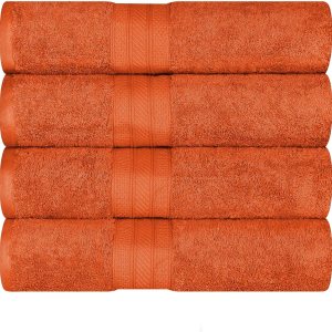 Superior SUPERIOR – Juego de 4 toallas de baño de 100% algodón peinado de fibra larga de 27.64 ozm, para baño, ducha, cocina, súper suave, afelpada, Superior SUPERIOR – Juego de 4 toallas de baño de 100% algodón peinado de fibra larga de 27.64 ozm, para baño, ducha, cocina, súper suave, afelpada,
