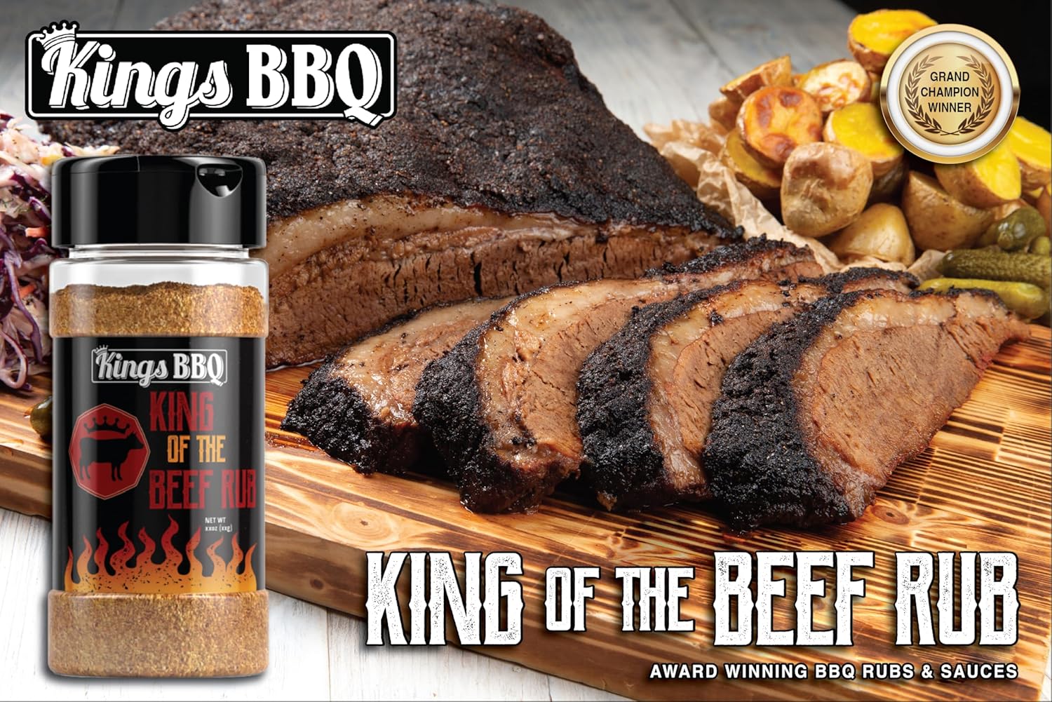 Kings BBQ King Of The Beef Rub Seasoning – Botella agitadora de 10 onzas, paquete de 2