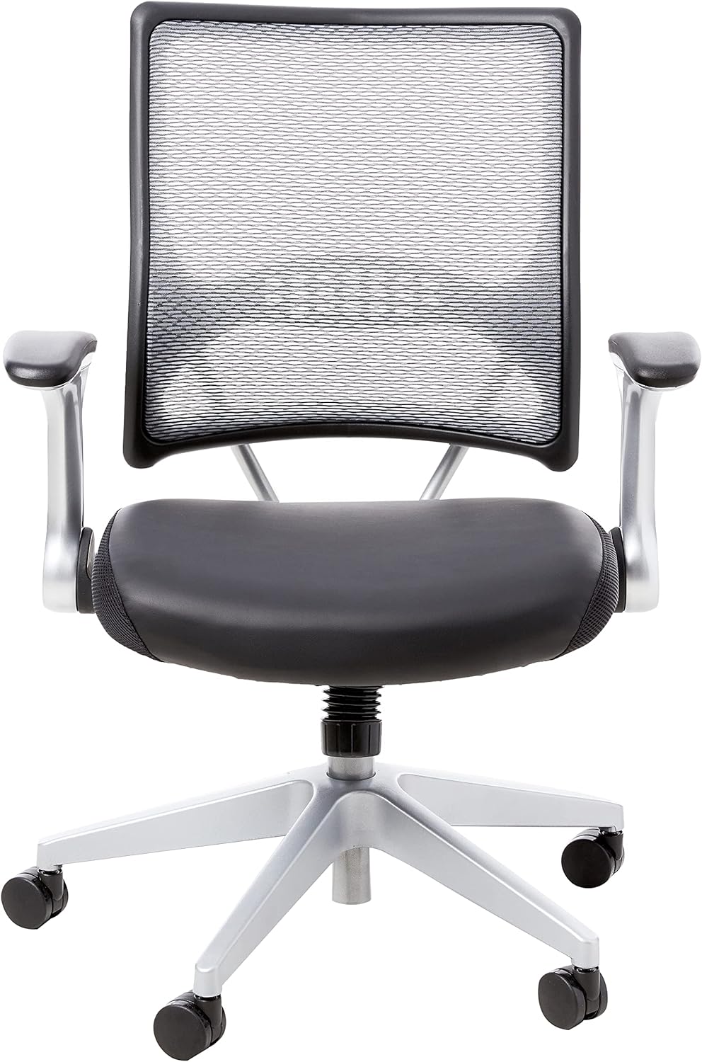 Avenue 6Office Star 67-e36N61r52-to-1Synchro Luz Professional Airgrid parte posterior y revestimiento negro silla de ejecutivo Eco Asiento de piel