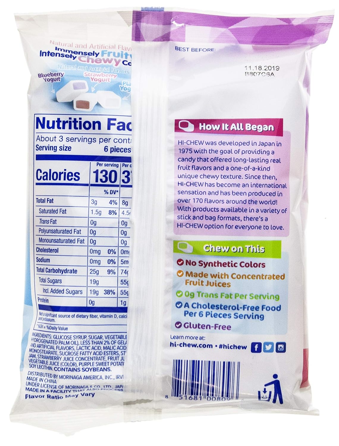 Morinaga Yogurt Mix Candy Chew, 3.17 onzas (paquete de 6)