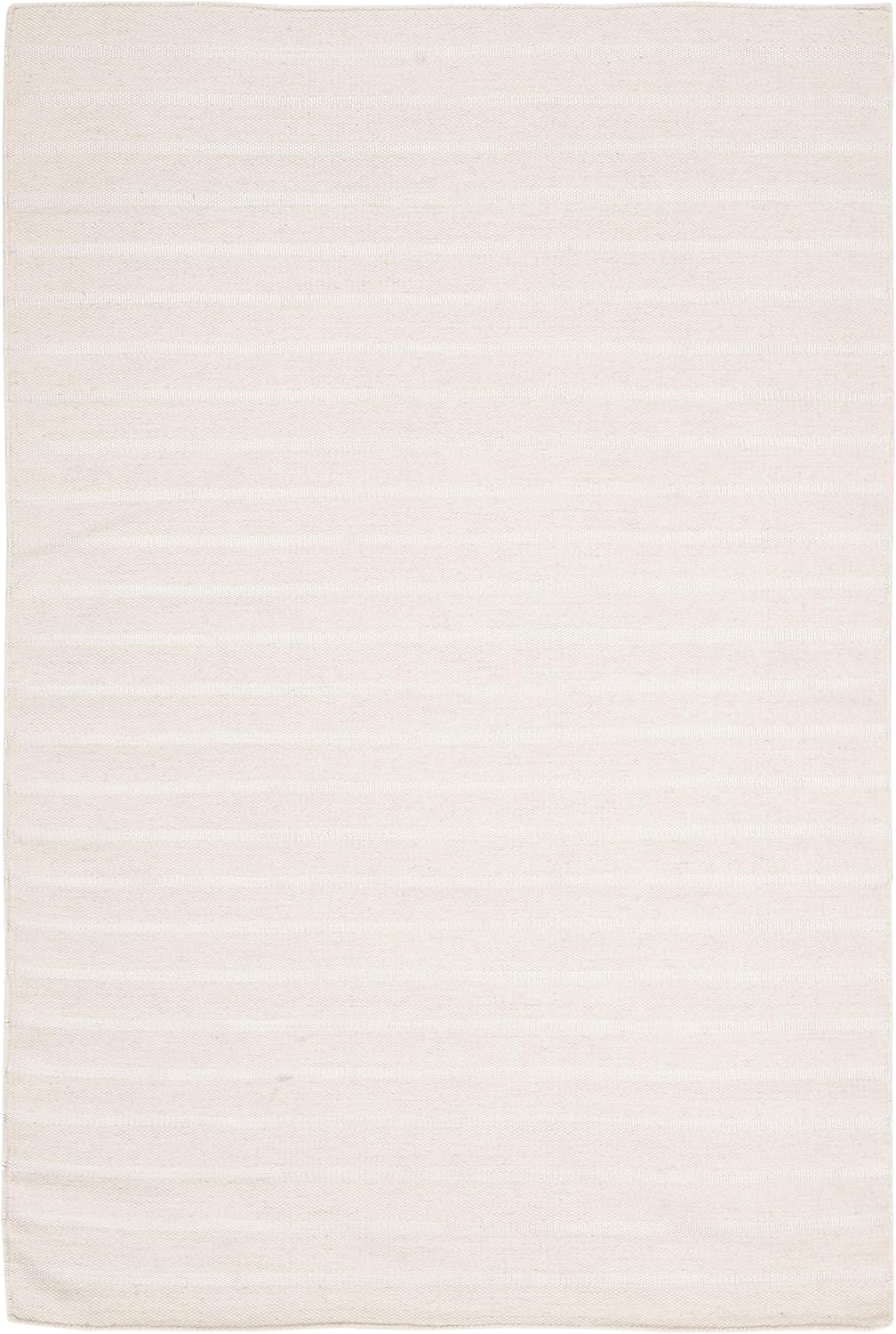 SAFAVIEH Dhurries Collection DHU313D – Alfombra de lana de primera calidad hecha a mano de 3 x 5 pies, color blanco