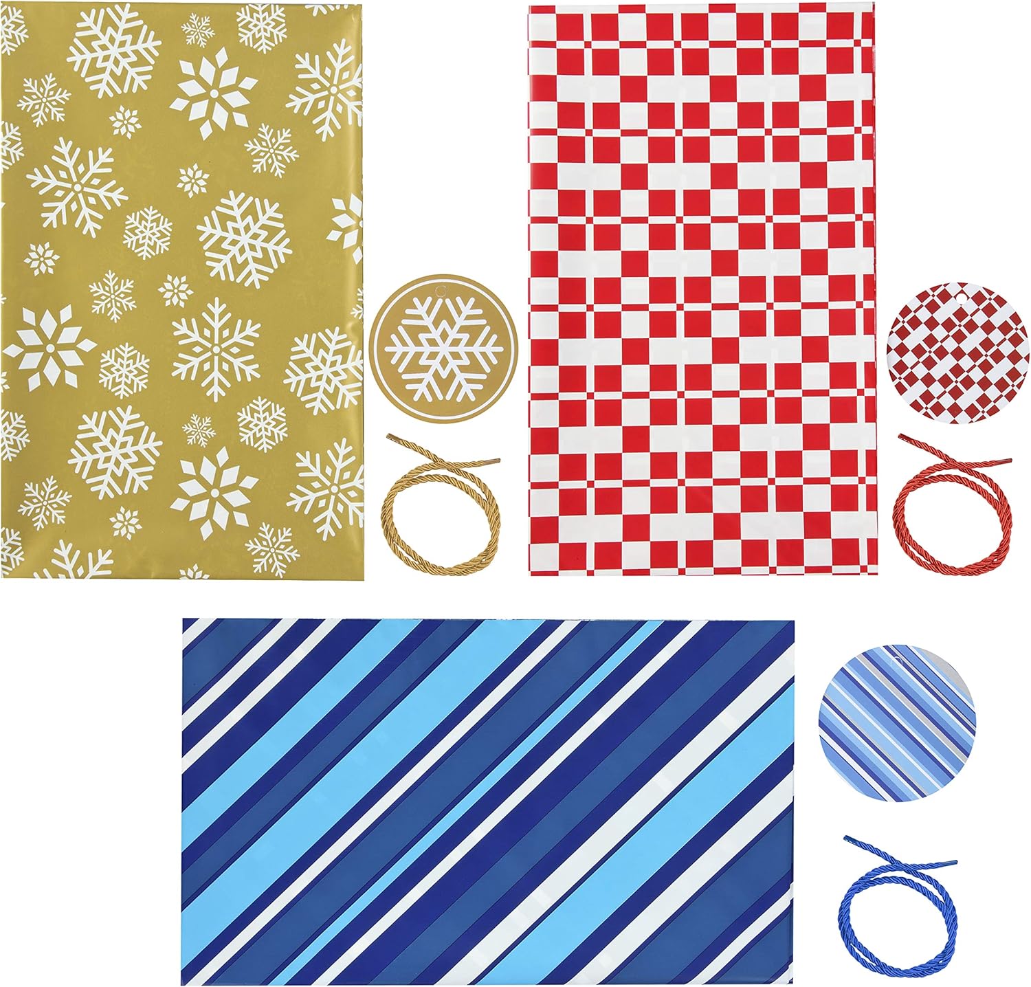 JOYIN 3 bolsas de Navidad extragrandes de 56 x 36 pulgadas con etiquetas de regalo para fiestas de Navidad, regalos de vacaciones, reuniones