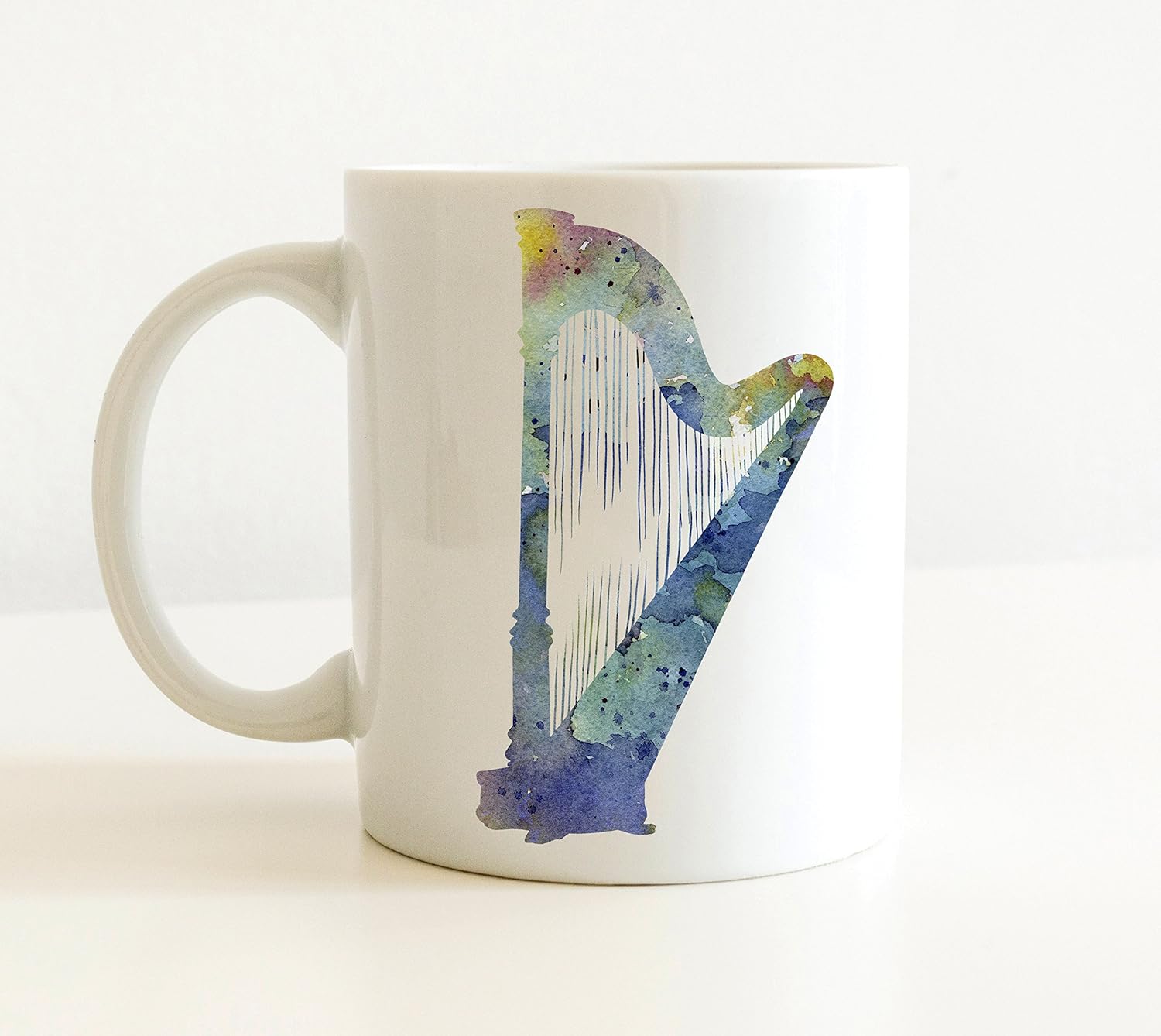 Harp Mug – Taza de café para amantes de la música de arpa, 11 onzas, regalos únicos de arpa