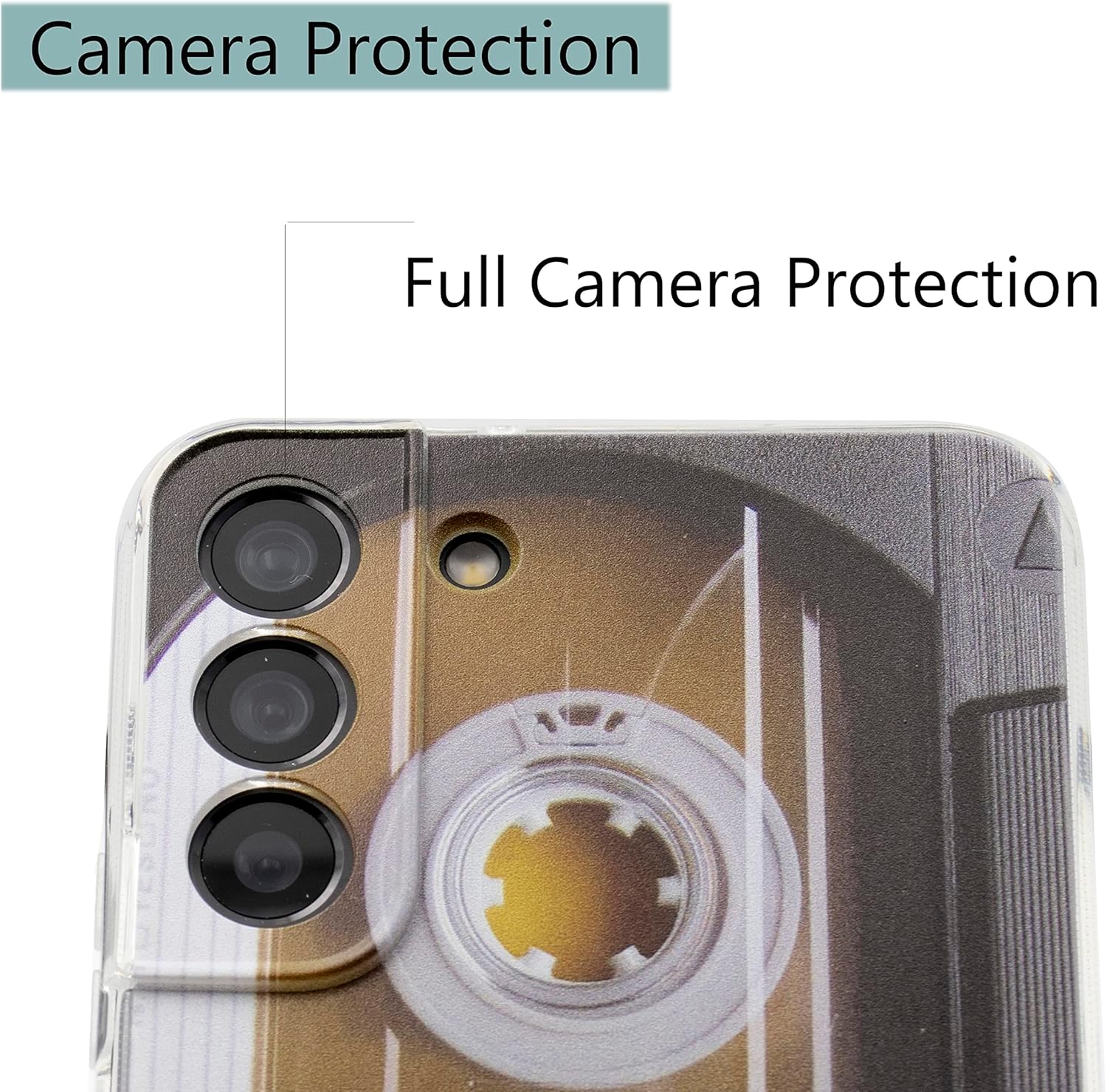 TNCYOLL Compatible con Samsung Galaxy S22 Cool Case, cinta de casete a prueba de golpes con música Cool Funda protectora para Samsung Galaxy S22
