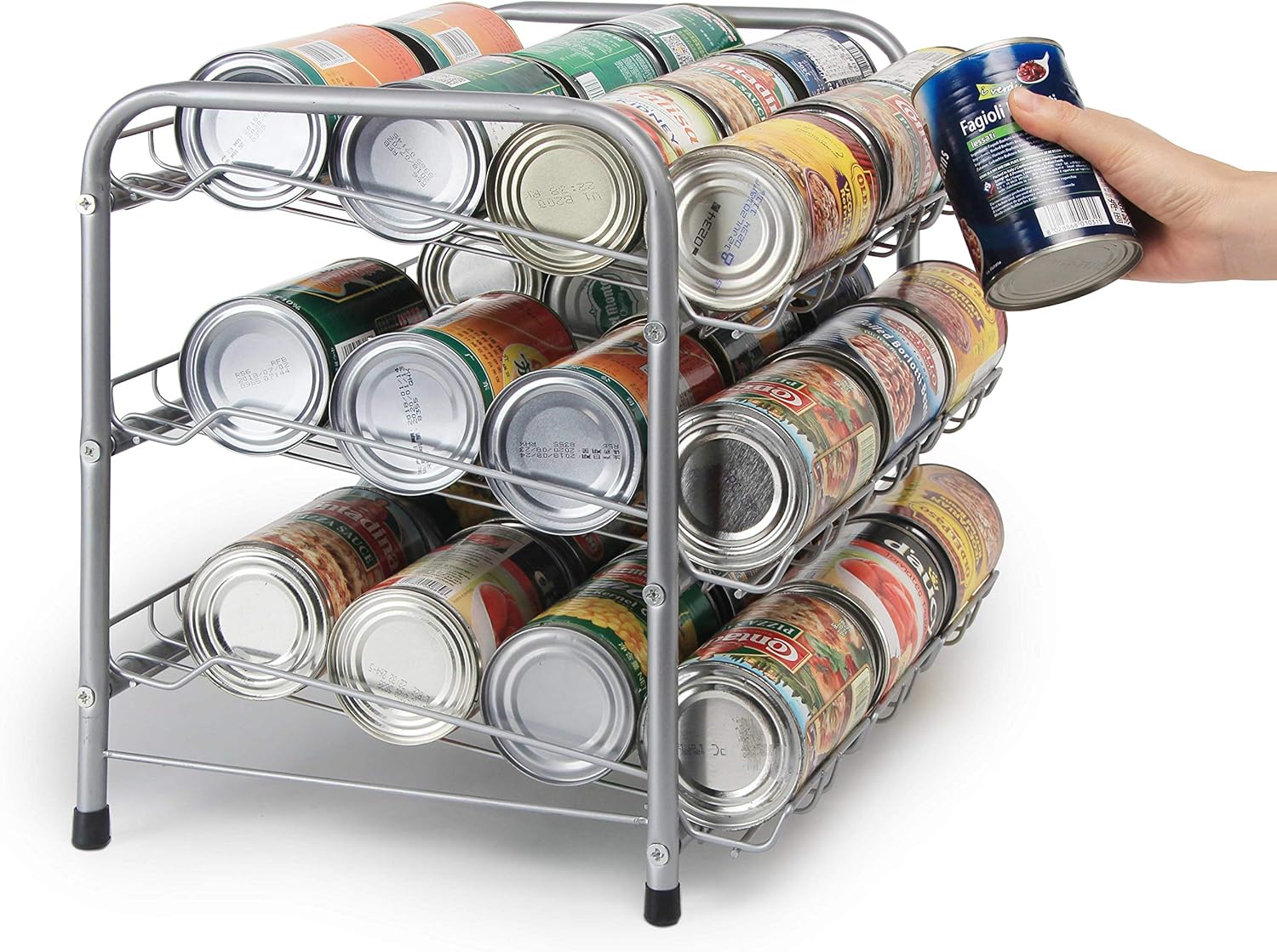 Rice rat Organizador de latas para despensa, dispensador de almacenamiento de latas para alimentos enlatados (3 niveles)