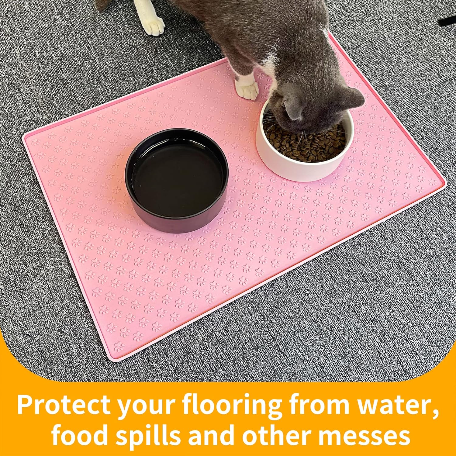 Mantel individual para mascotas para perros y gatos, tapete para evitar el desbordamiento de alimentos y agua, adecuado para mascotas pequeñas,