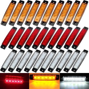 KEING Paquete de 30 indicadores LED sellados de 3.8 pulgadas, impermeables, ámbarrojoblanco, 6 indicadores de marcador, lámparas de liquidación de KEING Paquete de 30 indicadores LED sellados de 3.8 pulgadas, impermeables, ámbarrojoblanco, 6 indicadores de marcador, lámparas de liquidación de