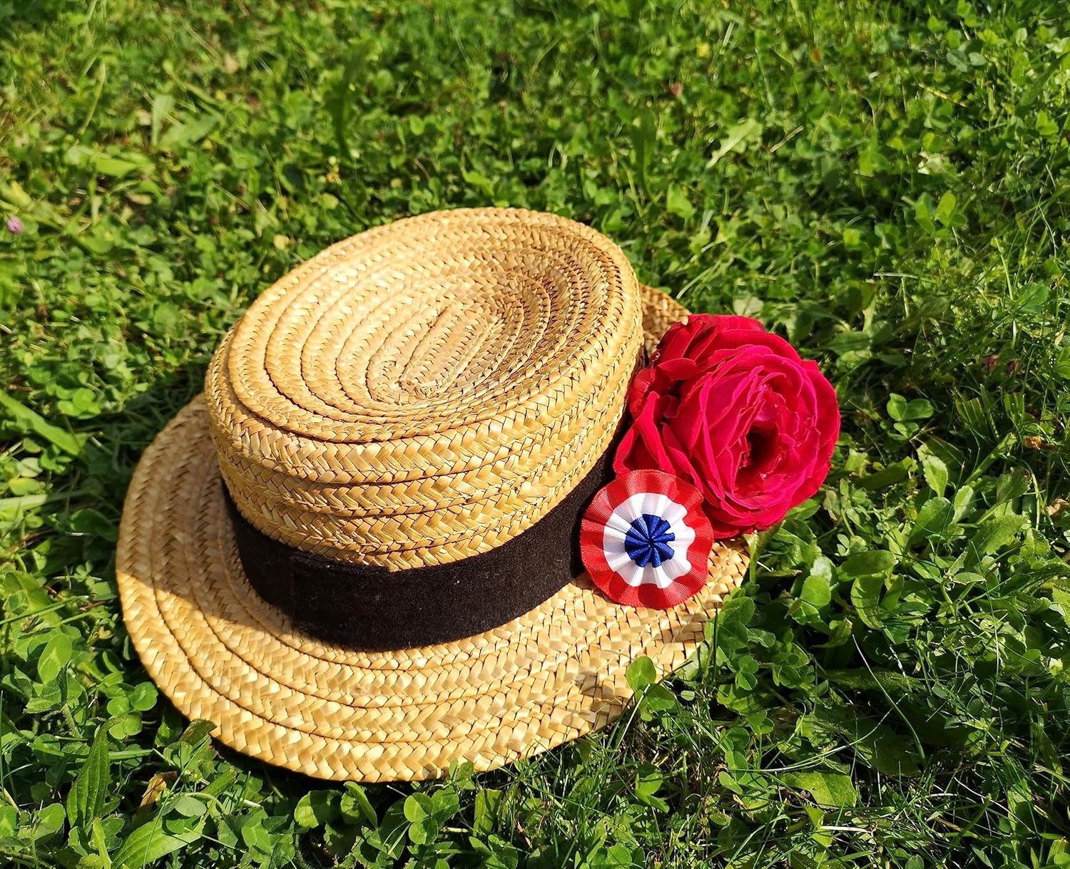 Broche Cocarde française tricolore – Révolution française – Rosette républicaine – Made in France – Bleu Blanc Rouge (M)