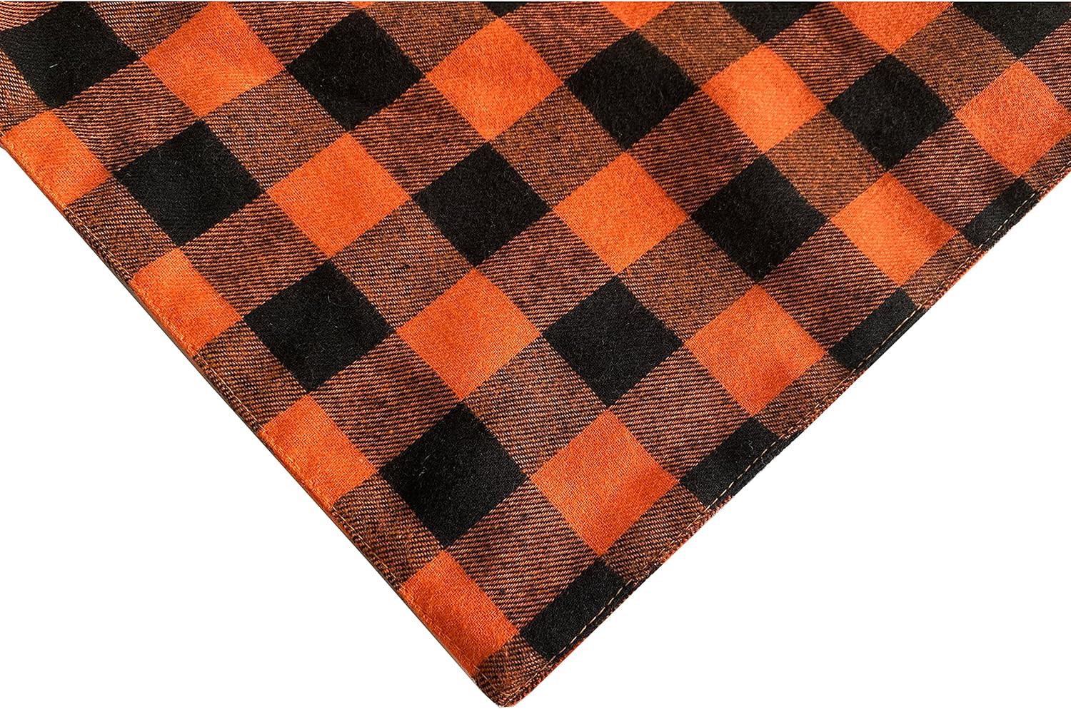 Realeaf Bandanas de otoño para perros de Acción de Gracias, paquete de 2, bufanda naranja a cuadros para mascotas para niños y niñas, tela duradera