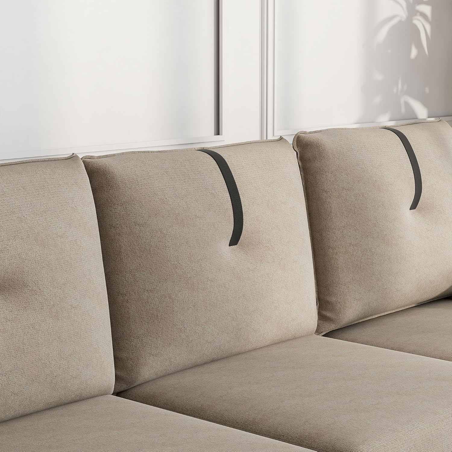 Sofás seccionales en forma de L de 80 pulgadas, sofá de 3 plazas con otomana reversible y bolsillo de almacenamiento lateral, sofá modular pequeño