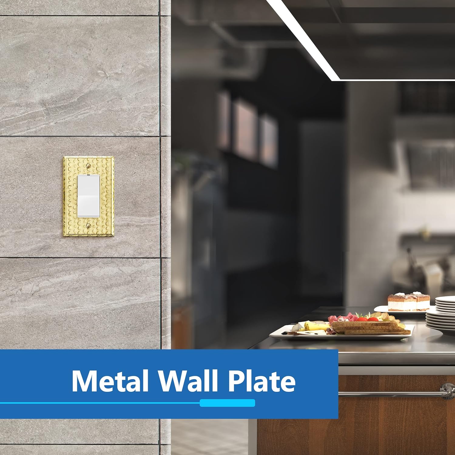LIDER Placa de pared de metal para interruptor o receptáculo doble, cubierta de salida de acero inoxidable, resistente a la corrosión, tamaño