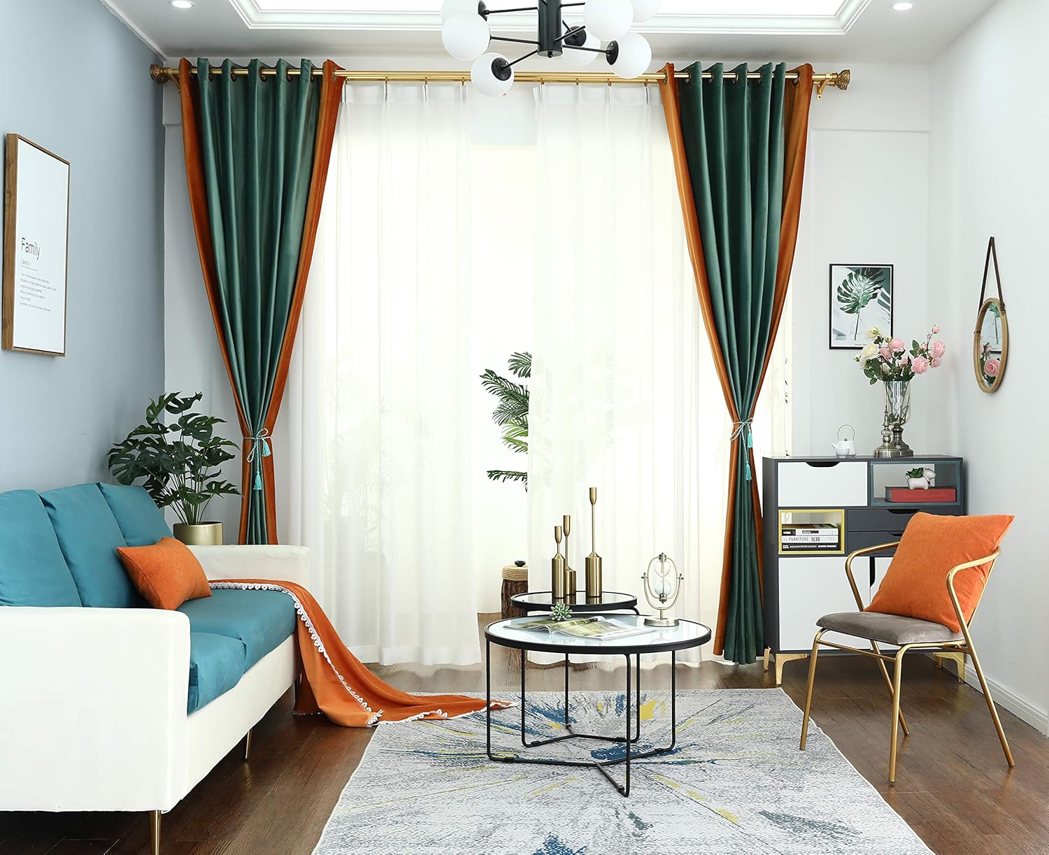PROSPEROSE Cortina opaca térmica de terciopelo Holland grueso de doble color, 90 pulgadas de largo, cortinas de terciopelo para oscurecer la