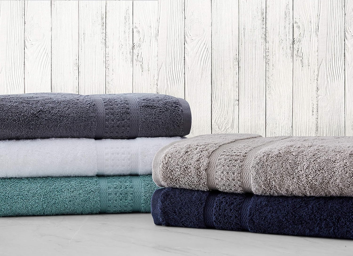 Nautica – Juego de 6 toallas de baño, absorbentes y resistentes a la decoloración, decoración de baño de moda (turquesa océano, 6 piezas)