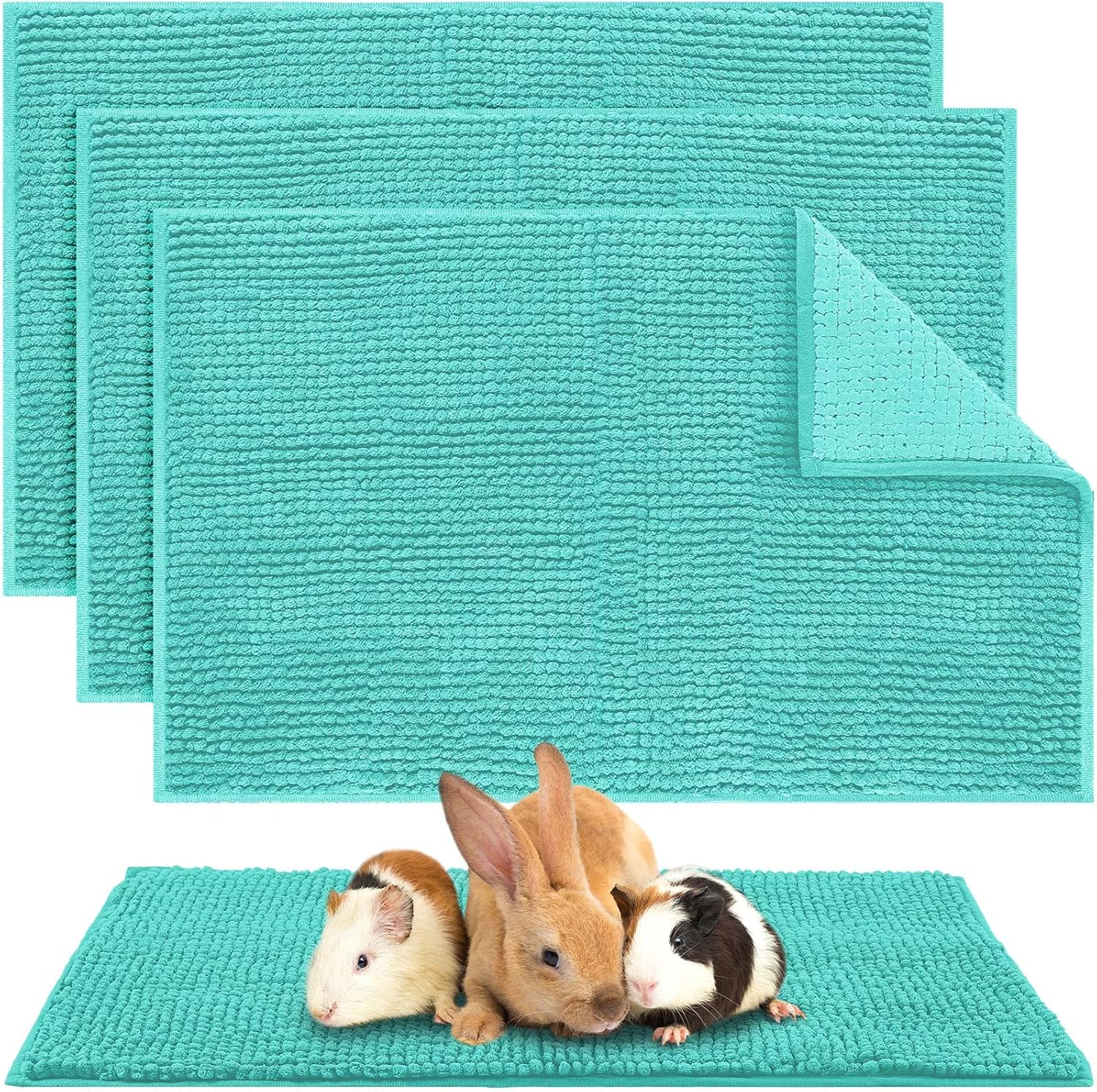 Juego de 4 piezas de ropa de cama de cobaya, cobaya, almohadillas de forro polar lavables para orina reutilizables, tapete de entrenamiento de