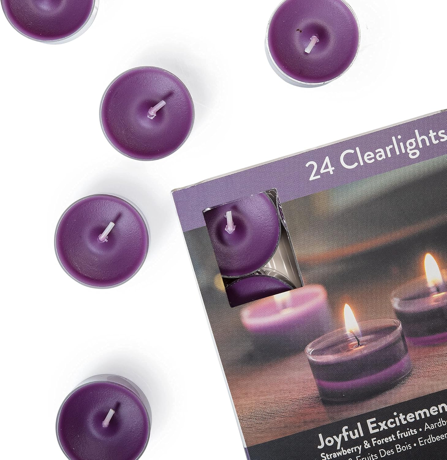 SPAAS Velas perfumadas de té en tazas transparentes, fragancia de fresa y frutas del bosque, velas perfumadas de primera calidad para spa, romántica