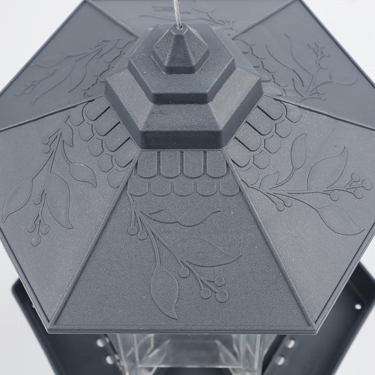Twinkle Star – Comedero para pájaros silvestres, para colgar al aire libre, para decoración de jardín o patio, con forma hexagonal y con techo,