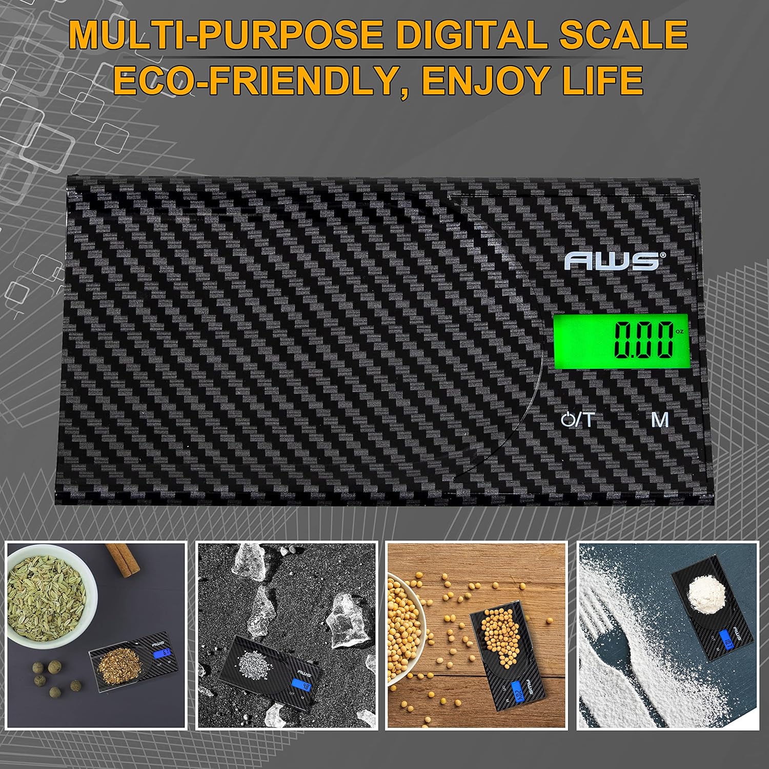 AWS – Scoop Series – Báscula digital multifuncional de bolsillo – 300 G x 0.01 G.