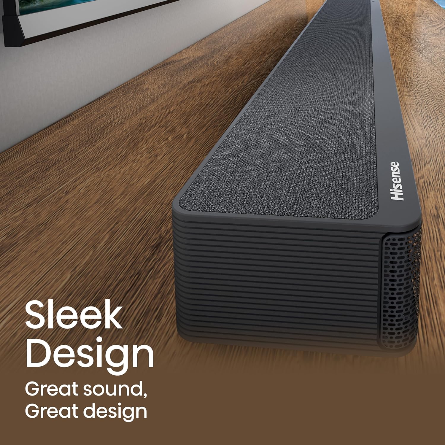 Hisense AX3125H Barra de sonido 3.1.2Ch con subwoofer inalámbrico, 440W, Dolby Atmos, Bluetooth 5.3, EzPlay, paso HDMI 4K a través de, listo para TV