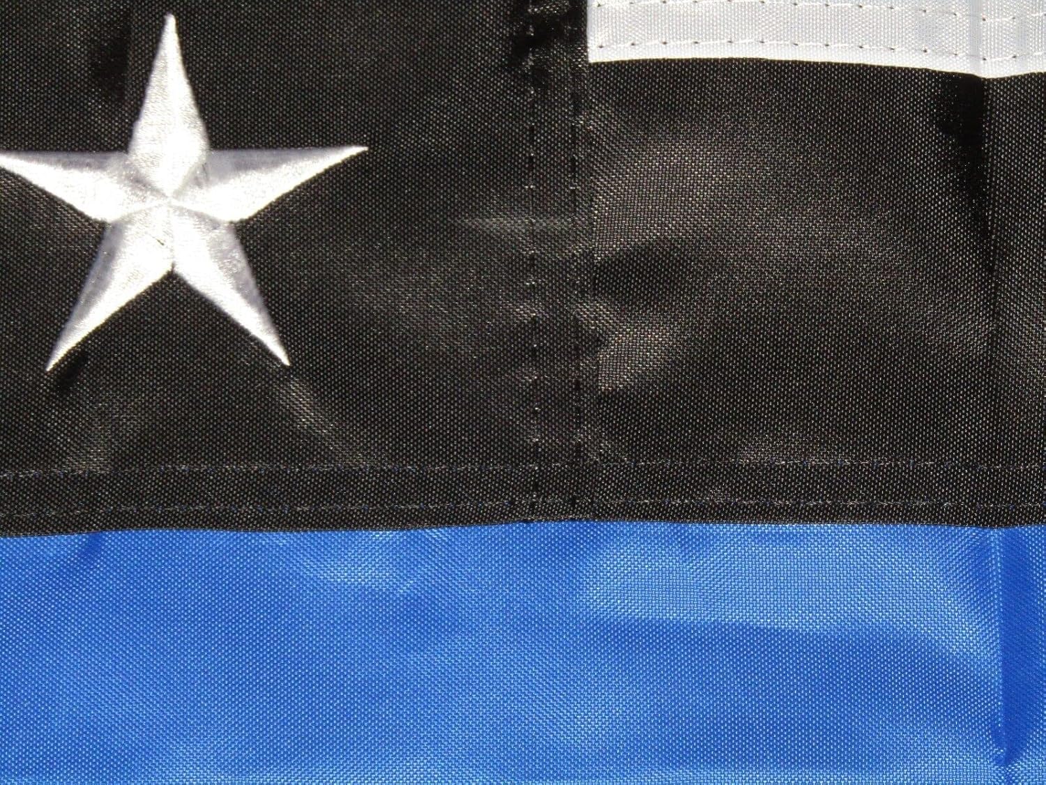 Premium 4×6 Embroidered Sewn USA Thin Line Nylon Flag 4’x6′ w 2 Flag Clips