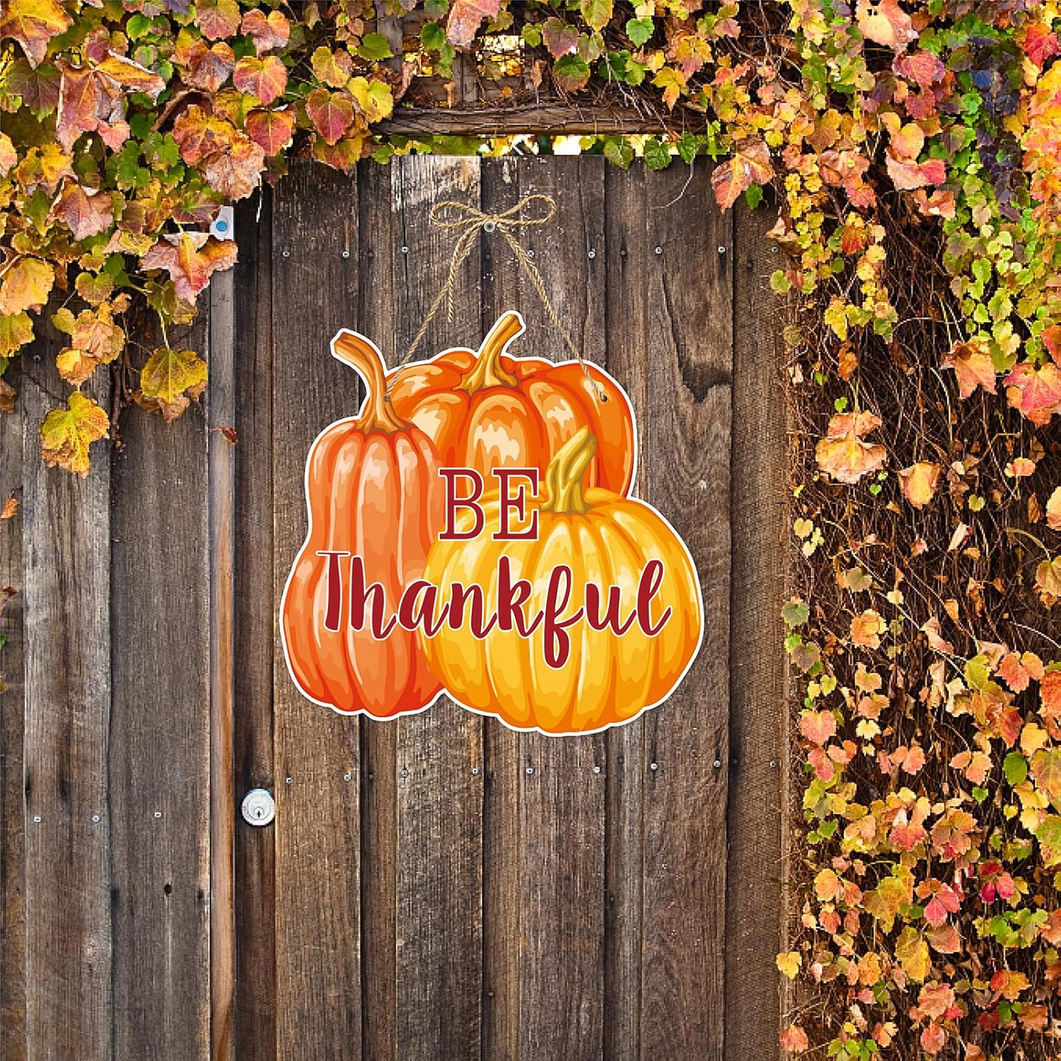Decoración de otoño para colgar en la puerta delantera del hogar de Acción de Gracias, 3 piezas de otoño, calabaza, pavo, hojas de papel naranja,