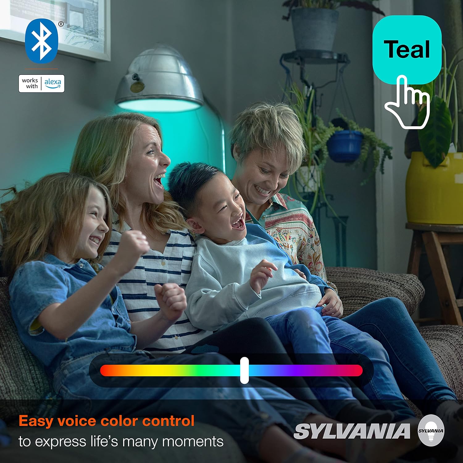 Sylvania – Bombilla LED de malla inteligente, bombilla LED de malla Bluetooth, compatible con Alexa y Google Home, A19, equivalente a 60 W, E26,