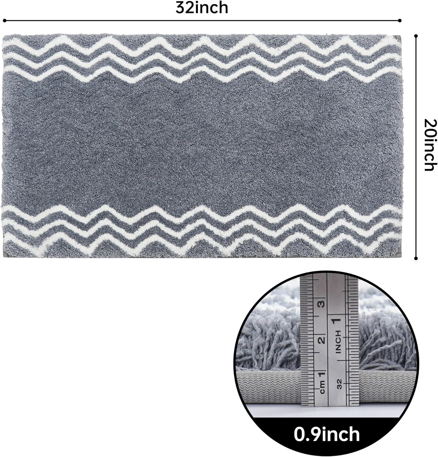 COSY HOMEER Alfombras extra gruesas para el baño, tapetes antideslizantes, felpa suave, 100% poliéster fuerte, tapete para sala de estar,