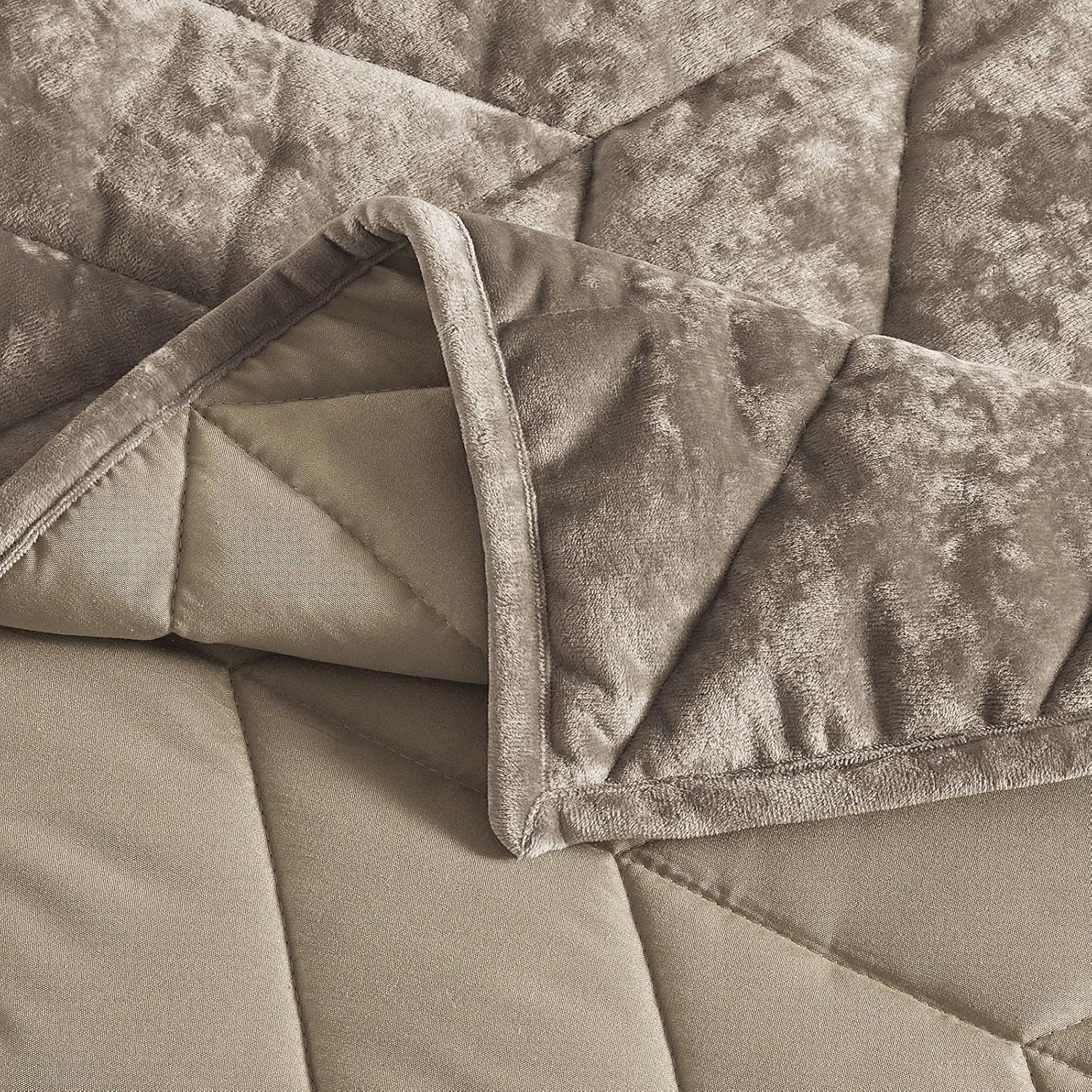 Juego de ropa de cama Queen  Edredón de terciopelo de lujo para verano, tamaño matrimonialqueen, colchas desgastadas color caqui tamaño Queen