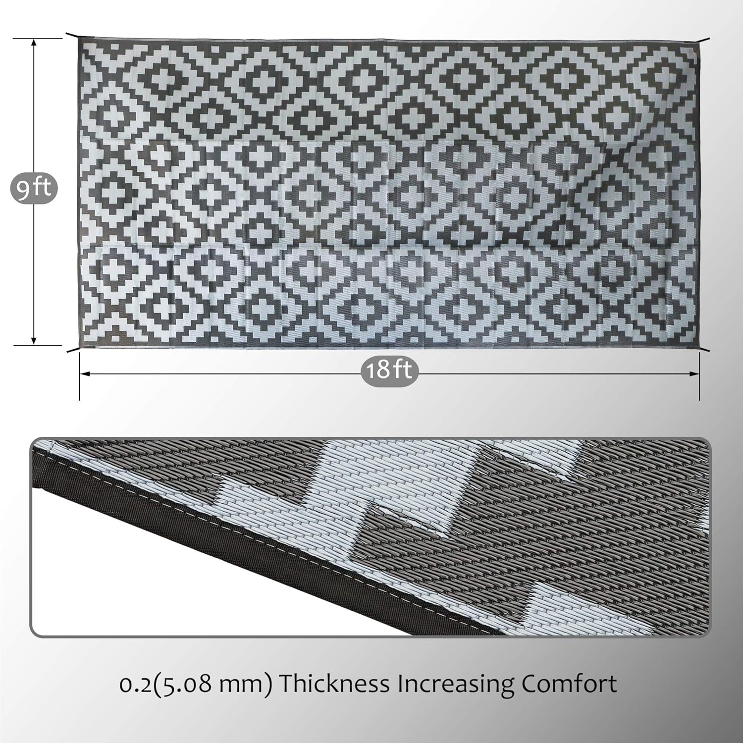 SAND MINE – Alfombras reversibles, alfombra de pajillas de plástico, alfombra de área moderna, alfombra grande para suelo y exteriores, vehículos