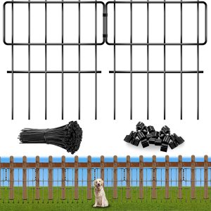 Paquete de 10 vallas de barrera de animales de jardín, valla decorativa de jardín sin excavación, borde de panel de metal a prueba de óxido, Paquete de 10 vallas de barrera de animales de jardín, valla decorativa de jardín sin excavación, borde de panel de metal a prueba de óxido,