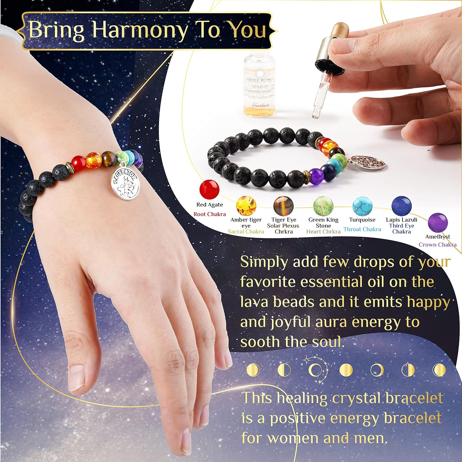 Libra – Regalos del zodiaco para mujeres, regalos espirituales, regalos de horóscopo con piedra natal, collar del zodiaco y pulsera de chakras,