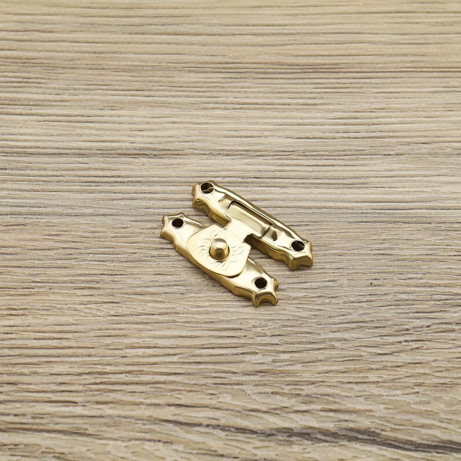 36 pestillos de cerrojo de bronce antiguo, mini bisagras con tornillos, mini cerrojos de armario, accesorios decorativos para caja de joyería, caja