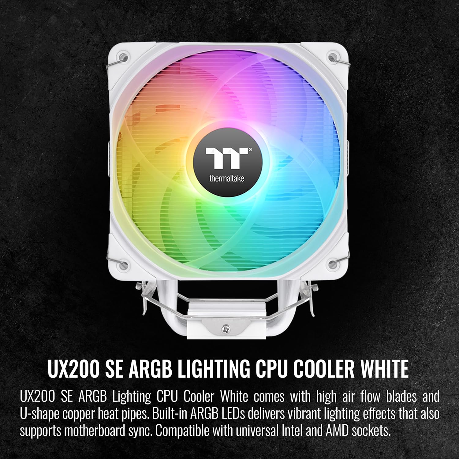 Thermaltake UX200 SE Placa base blanca 5V Sincronización ARGB 16.8 millones de colores 15 LED direccionables IntelAM5AMD (LGA 1700) Enchufe