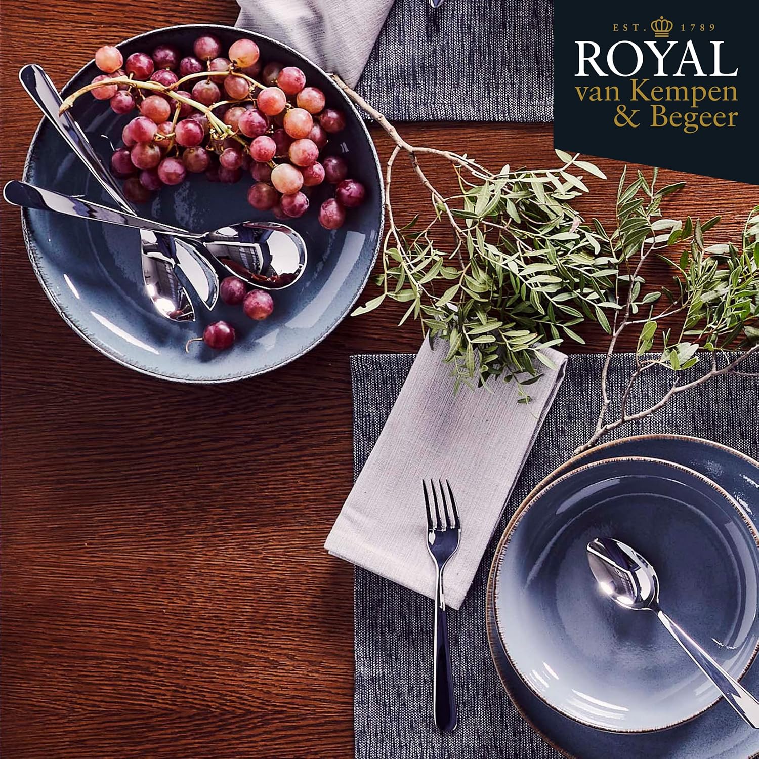 Royal van Kempen & Begeer Royal – Juego de servir (2 piezas) cuchara de ensalada + tenedor, 2 piezas, acabado de espejo