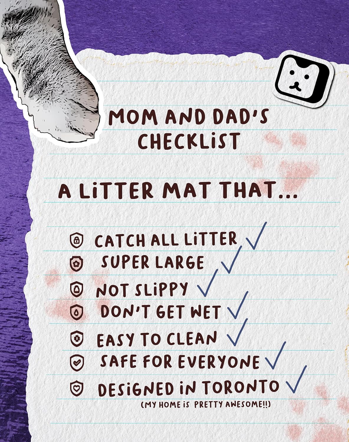 Lukamoo Bonita alfombra de arena para gatos (32 x 24 pulgadas), extra grande y XL, para arena para gatos y bonita caja de arena para gatos,