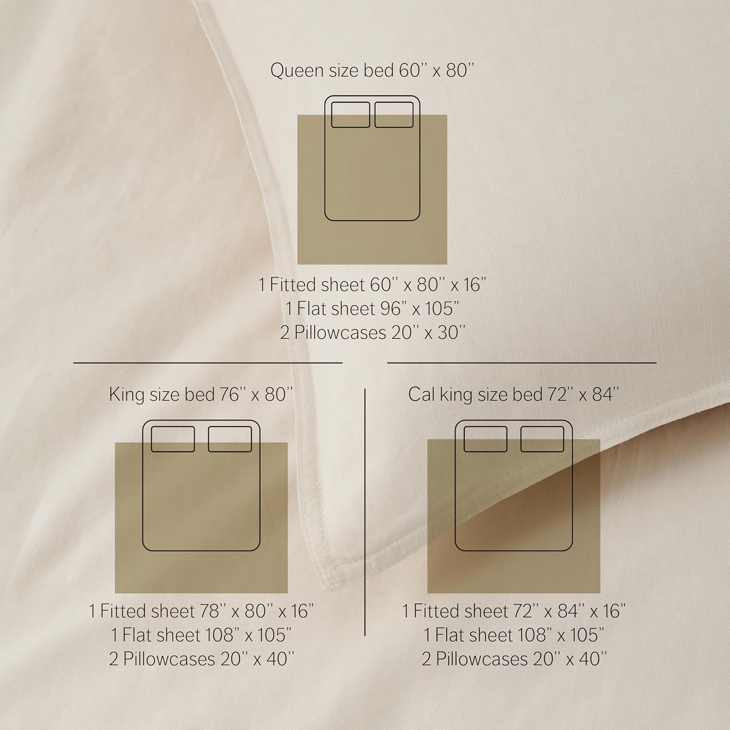 Double Stitch by Bedsure Sábanas de lino Tencel, presentadas en USA Today, juego de sábanas Queen con bolsillo profundo de hasta 16 pulgadas,