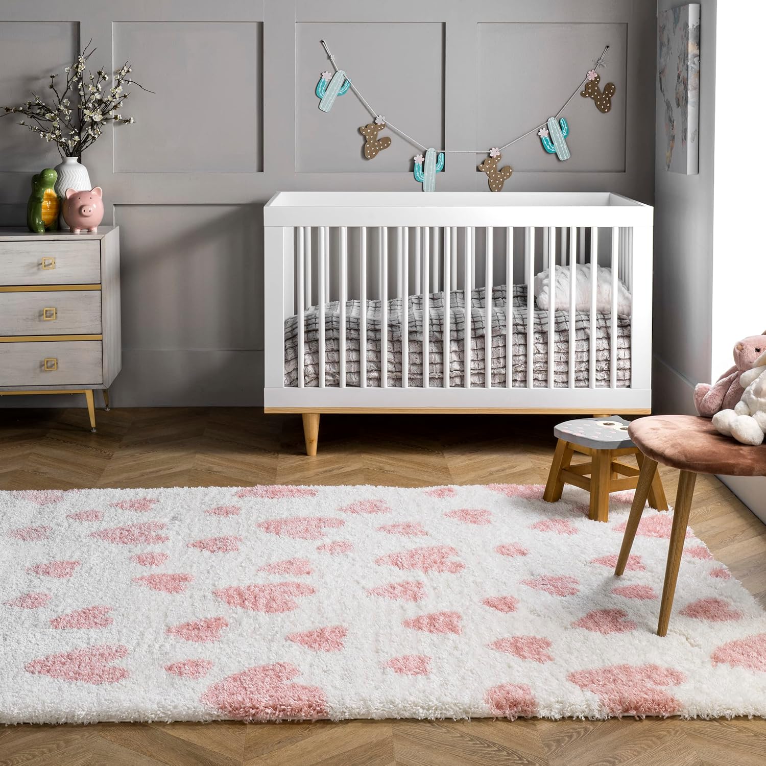 nuLOOM Alison – Alfombra de área con diseño de corazón, 9 x 12 pulgadas, color rosa