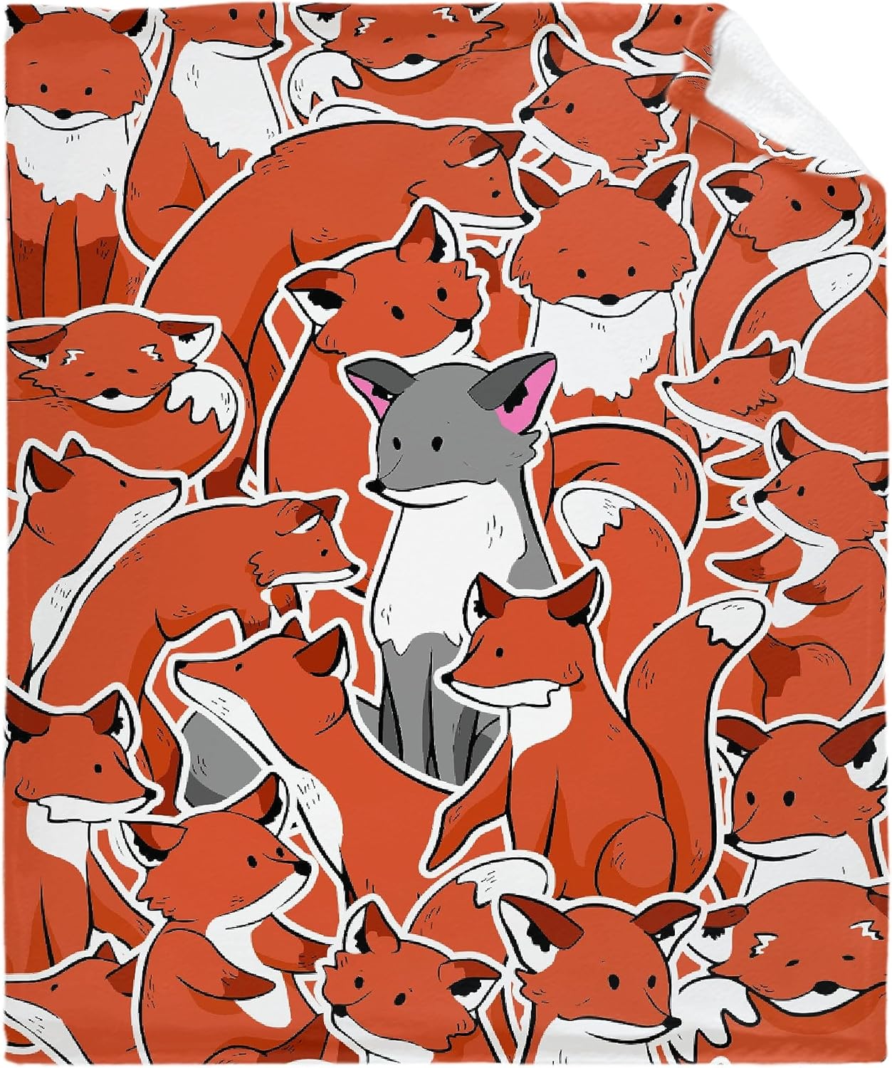 Foxes – Manta de regalo para mujeres, niños, manta de zorro gris, suave y cómoda, para amantes de los animales, regalos de zorros, mantas de franela