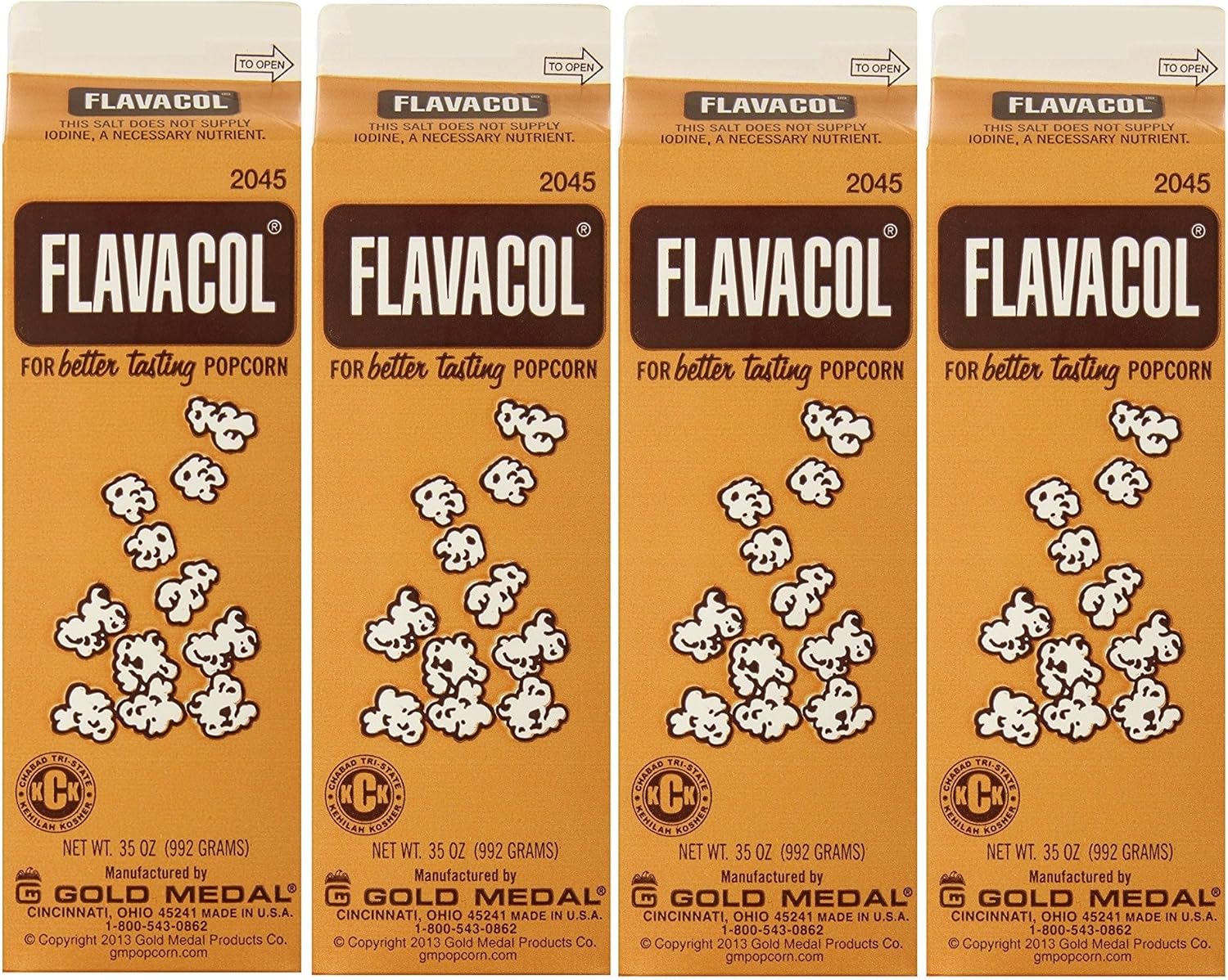 Gold Medal Prod. 2 unidades por 4 unidades 2045 Flavacol Seasoning XOaZvo Popcorn Salt 35oz, 4 unidades, 8