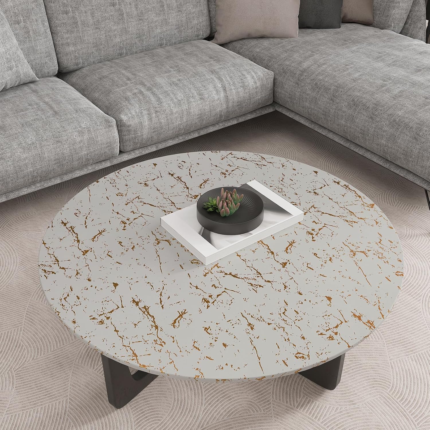 CHIHUT Papel tapiz de mármol mate de 17.7 x 100 pulgadas, color oro blanco, encimeras de despegar y pegar, para cocina, impermeable, extraíble,