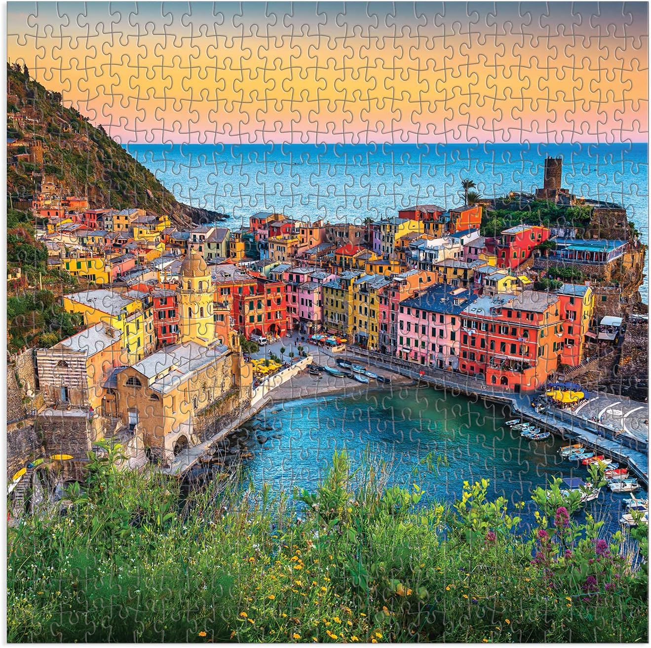 Rompecabezas de 500 piezas Cinque Terre de Good Puzzle Co. – Hermosos rompecabezas que te devuelven a ti y al planeta, papel FSC 100% reciclado,