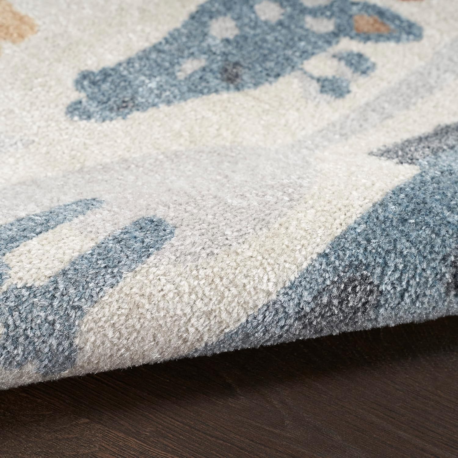 Nourison Astra – Alfombra lavable a máquina con diseño de animales marfil de 6 pies 7 pulgadas x 9 pies, fácil de limpiar, no se desprende,