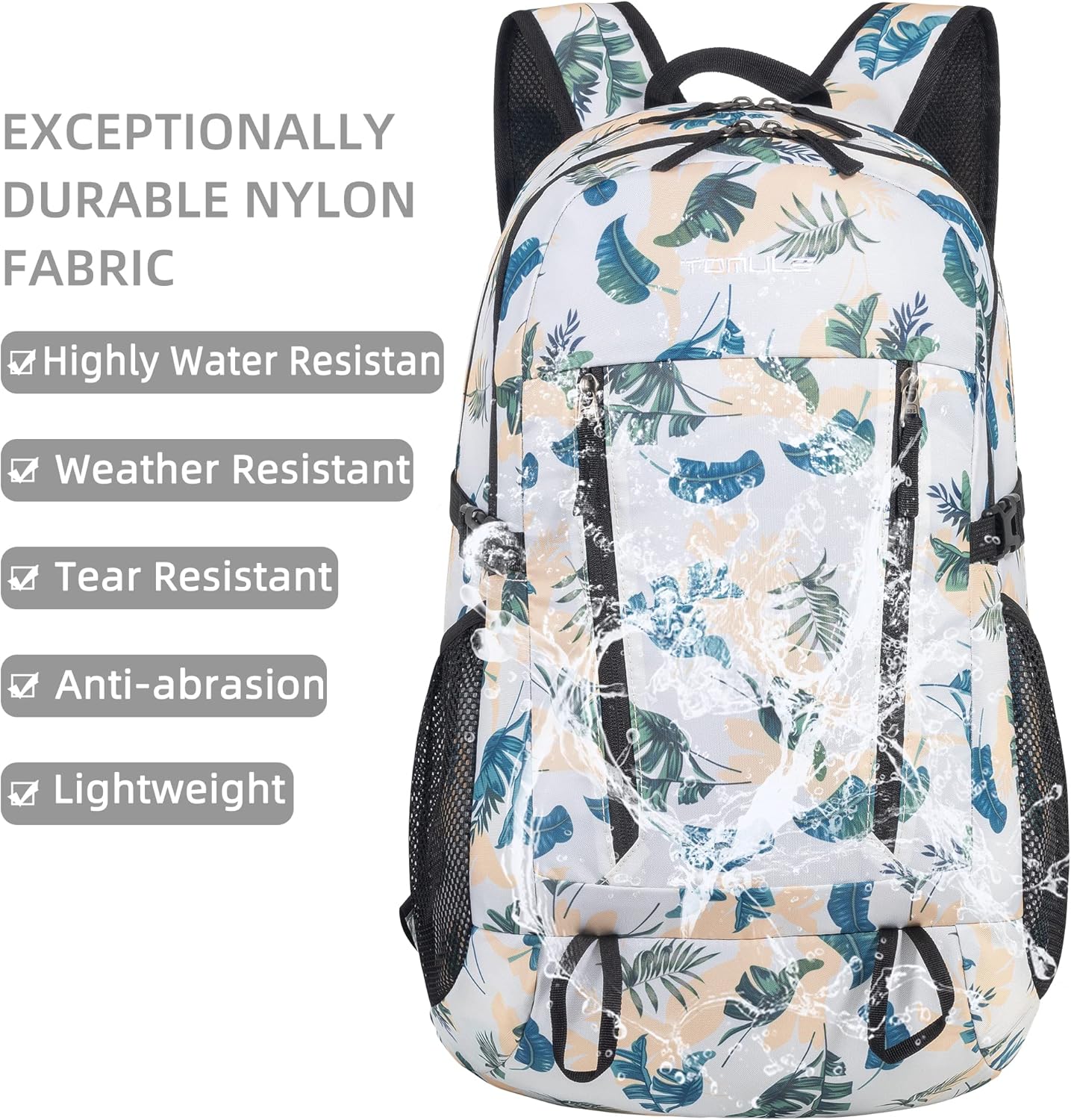 TOMULE Mochila de senderismo de día para mujer, mochila pequeña impermeable para mujer, mochila de viaje ligera para mujer, 40L
