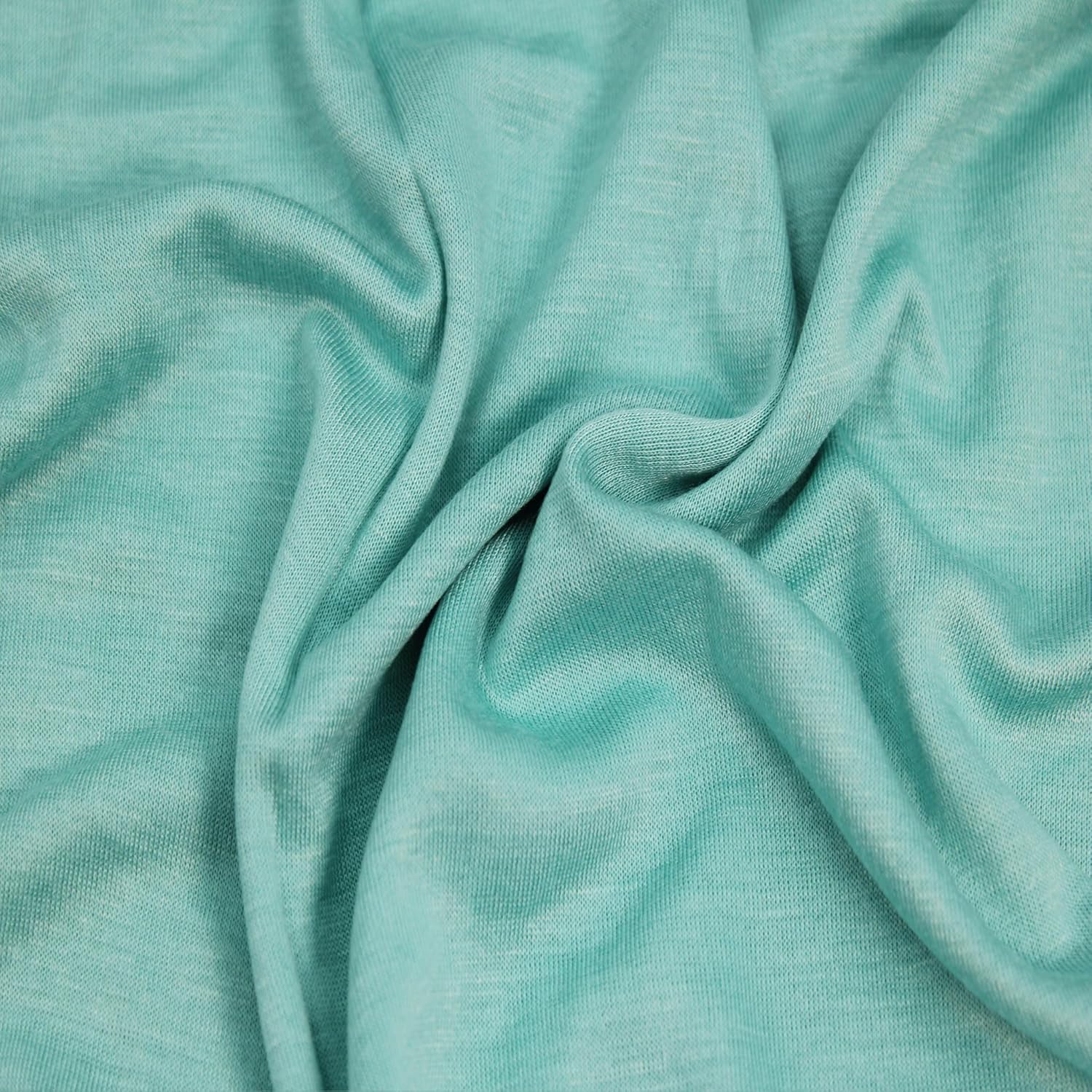 Texco Inc Tejido ligero de punto 100% rayón de color liso, tejido elástico de 2 vías, decoración de ropa, tela DIY, color aguamarina, 5 yardas