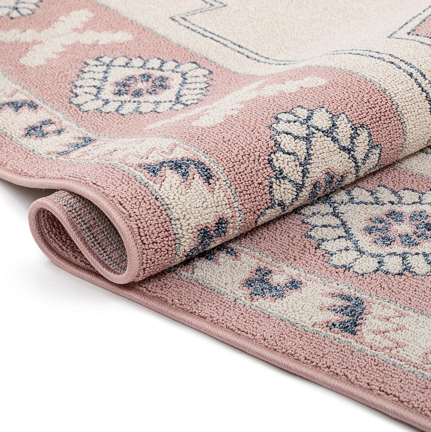 Well Woven – Tapete con diseño de enrejado marroquí, color azul claro
