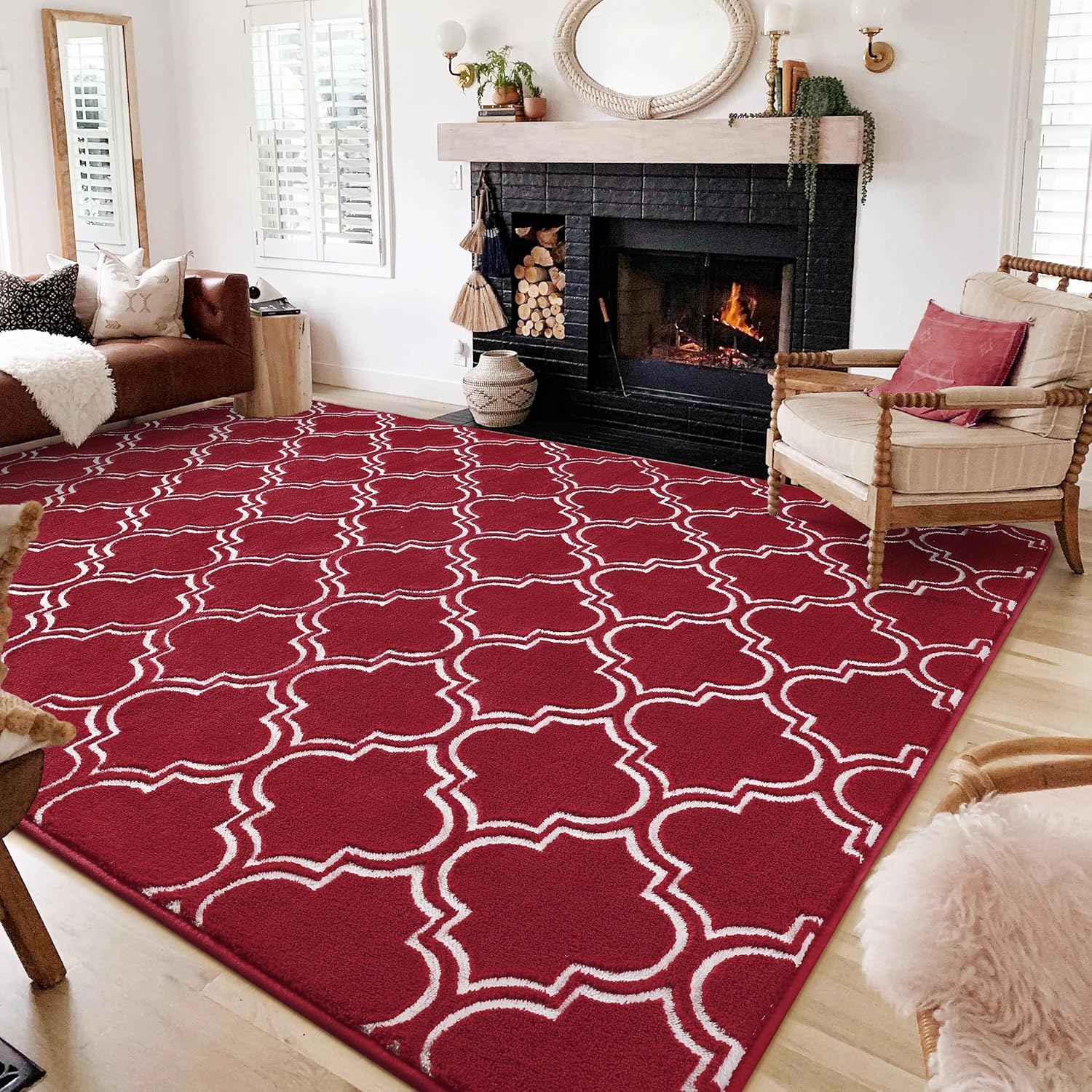 HOMORE Alfombra peluda de espuma viscoelástica de 6 x 9 pies para dormitorio de niñas, alfombra moderna y esponjosa para interiores y decoración de